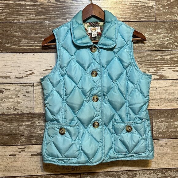 Vintage Talbots Petites Baby Blue Insulated Women's Puffer Vest Jacket - Picture 1 of 4